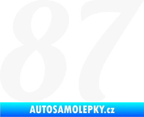 Samolepka Startovní číslo 87 typ 3   bílá