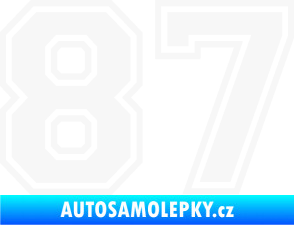 Samolepka Startovní číslo 87 typ 4 bílá