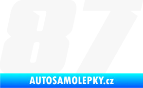 Samolepka Startovní číslo 87 typ 6 bílá