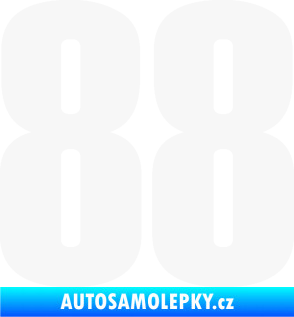 Samolepka Startovní číslo 88 typ 2        bílá