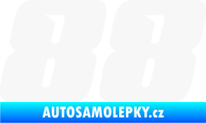 Samolepka Startovní číslo 88 typ 6 bílá