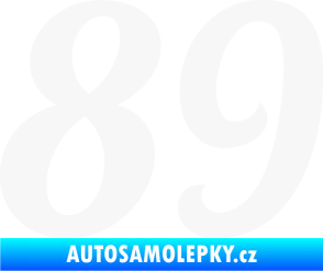 Samolepka Startovní číslo 89 typ 3  bílá