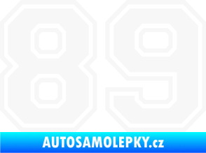 Samolepka Startovní číslo 89 typ 4 bílá