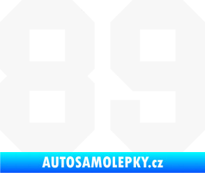 Samolepka Startovní číslo 89 bílá