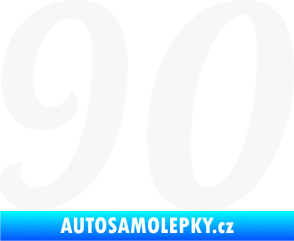 Samolepka Startovní číslo 90 typ 3   bílá
