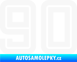 Samolepka Startovní číslo 90 typ 7 bílá
