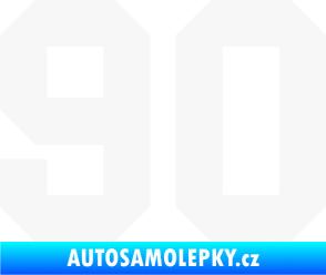 Samolepka Startovní číslo 90 bílá