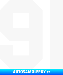 Samolepka Startovní číslo 91 bílá