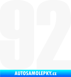Samolepka Startovní číslo 92 typ 2  bílá