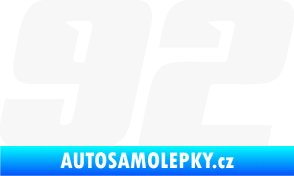 Samolepka Startovní číslo 92 typ 6 bílá