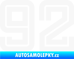 Samolepka Startovní číslo 92 typ 7 bílá