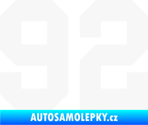 Samolepka Startovní číslo 92 bílá