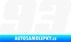 Samolepka Startovní číslo 93 typ 6 bílá