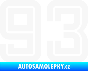 Samolepka Startovní číslo 93 typ 7 bílá