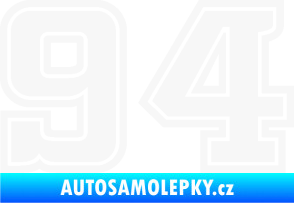 Samolepka Startovní číslo 94 typ 5 bílá
