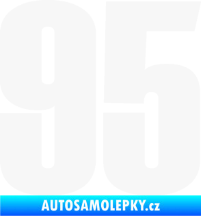 Samolepka Startovní číslo 95 typ 2     bílá