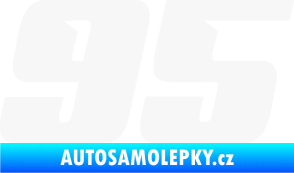 Samolepka Startovní číslo 95 typ 6 bílá