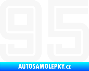 Samolepka Startovní číslo 95 typ 7 bílá