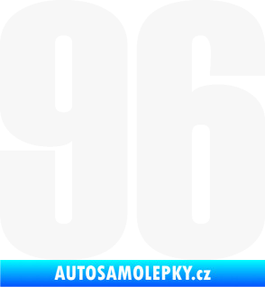 Samolepka Startovní číslo 96 typ 2     bílá