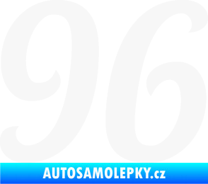 Samolepka Startovní číslo 96 typ 3    bílá