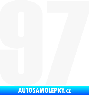 Samolepka Startovní číslo 97 typ 2 bílá