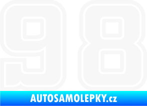 Samolepka Startovní číslo 98 typ 5 bílá