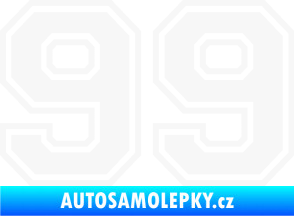 Samolepka Startovní číslo 99 typ 4 bílá