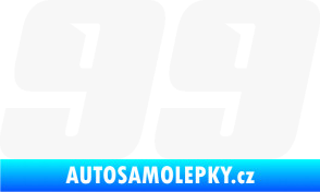 Samolepka Startovní číslo 99 typ 6 bílá