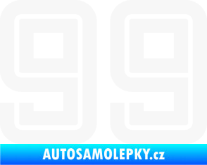 Samolepka Startovní číslo 99 typ 7 bílá