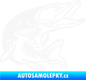 Samolepka Štika 002 pravá bílá