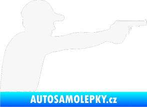 Samolepka Střelec silueta 001 pravá bílá