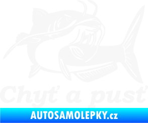 Samolepka Sumec 002 chyť a pusť pravá bílá