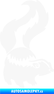 Samolepka Tchoř 002 pravá zvednutý ocas bílá