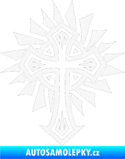 Samolepka Tetování 118 kříž bílá