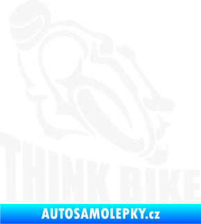 Samolepka Think bike 001 motorkář bílá