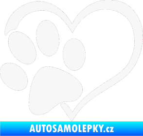 Samolepka Tlapka love levá bílá