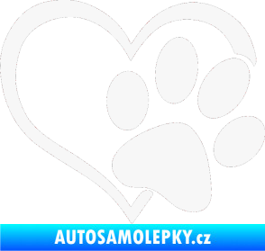 Samolepka Tlapka love pravá bílá