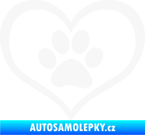 Samolepka Tlapky love 002 bílá