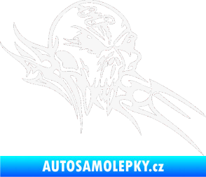 Samolepka Tribal skull pravá lebka bílá