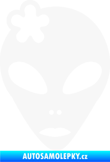 Samolepka UFO 009 slečna s kytičkou levá bílá