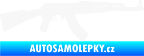 Samolepka Útočná puška AK 47 pravá bílá