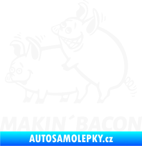 Samolepka Veselá prasátka makin bacon levá bílá