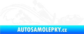 Samolepka Vodní lyžování a surf pravá bílá