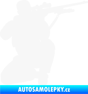 Samolepka Voják 010 pravá sniper bílá