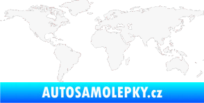 Samolepka World mapa světa bílá