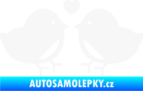 Samolepka Zamilovaní ptáčci 001 se srdíčkem bílá