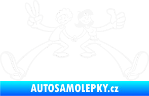 Samolepka Zamilovaný pár  bílá