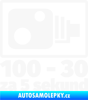 Samolepka Zpomalení před radarem ze 100 na 30 za 5 sekund bílá