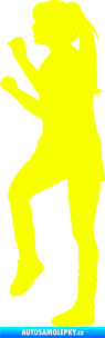 Samolepka Aerobik 001 levá cvičitelka Fluorescentní žlutá