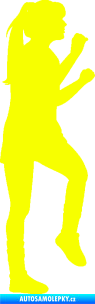 Samolepka Aerobik 001 pravá cvičitelka Fluorescentní žlutá